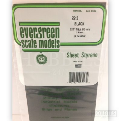 Evergreen 15X30cm Black Sheet 0.5mm 8.1mm