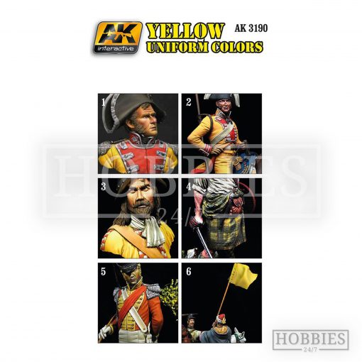 AK Interactive Yellow Uniform Colours Paint Set