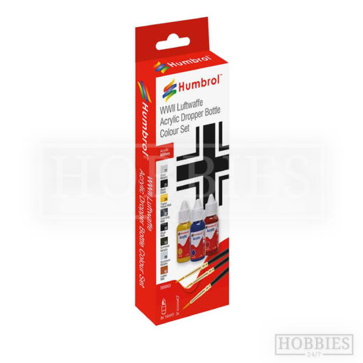 Humbrol Luftwaffe Millitary Acrylic Paint Set And Brushes