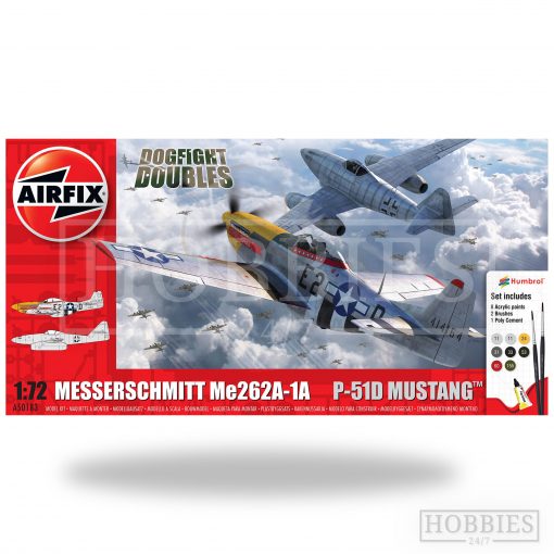 Airfix Dogfight Set Messerschmitt Me262 And P51D Dogfight Set 1/72 Scale