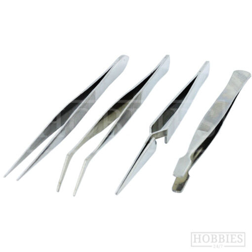 Model Craft Set Of 4 Stainless Steel Tweezers