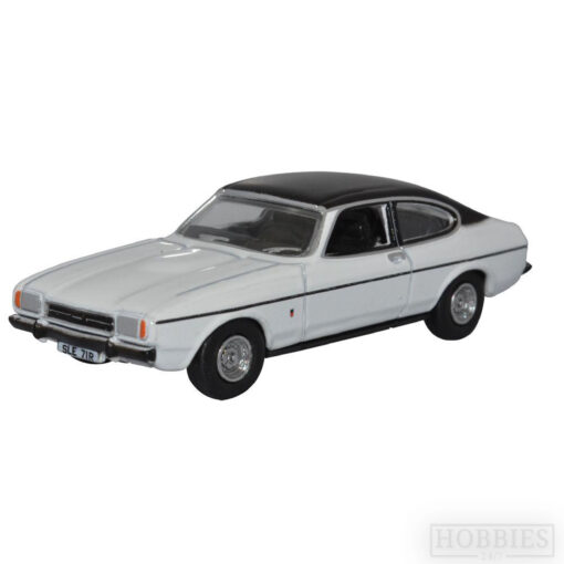 Oxford Diecast White Ford Capri Mk2 1/76 Scale