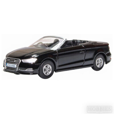 Oxford Diecast Audi S3 Cabriolet Mythos Black 1/76 Scale