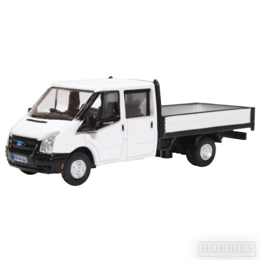 Oxford Diecast White Ford Transit Dropside 1/76 Scale