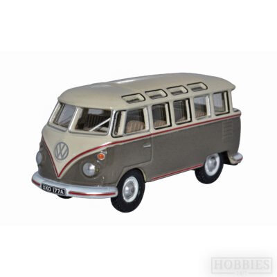 Oxford Diecast VW T1 Samba Bus Mouse Grey And Pearl White 1/76 Scale