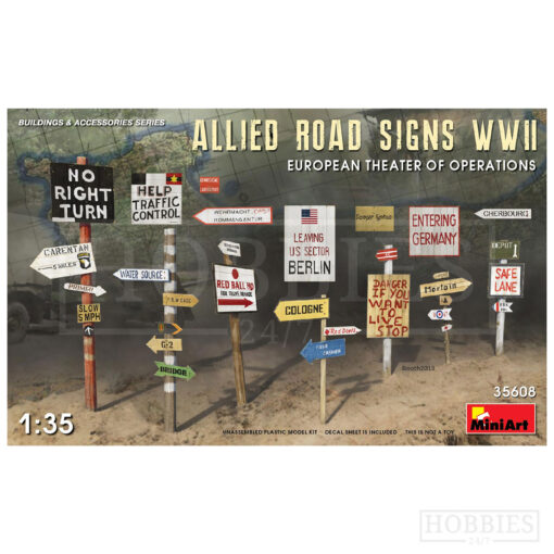 Miniart Allied Road Signs - European Wwii 1/35 Scale