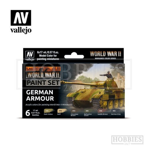 Vallejo Model Color Paint Set WWII German Armour