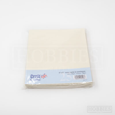 8x8 Inch Ivory 25 Card Envelope Pack