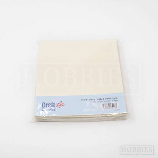 8x8 Inch Ivory 25 Card Envelope Pack