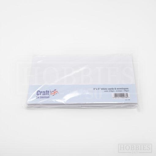 5x5 Inch White 50 Card Envelope Pack