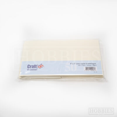 5x5 Inch Ivory 50 Card Envelope Pack