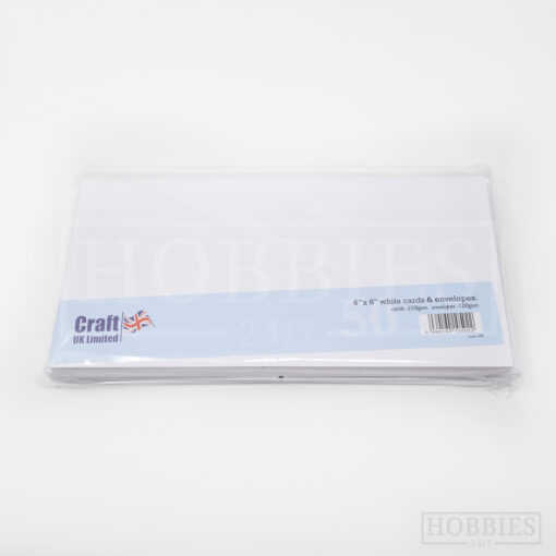 6x6 Inch White 50 Card Envelope Pack