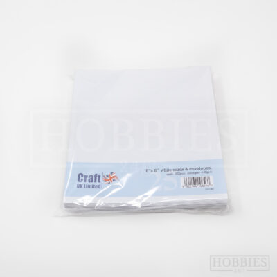 8x8 Inch White 25 Card Envelope Pack