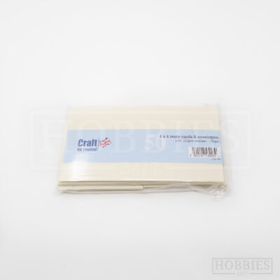 4x4 Inch Ivory 50 Card Envelope Pack