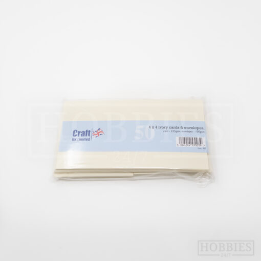 4x4 Inch Ivory 50 Card Envelope Pack