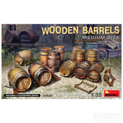 Miniart Wooden Barrels Medium Size 1/35 Scale