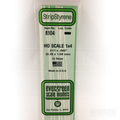 Evergreen Styrene HO Scale EG8104 1x4