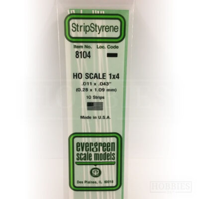 Evergreen Styrene HO Scale EG8104 1x4