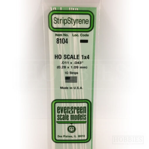 Evergreen Styrene HO Scale EG8104 1x4