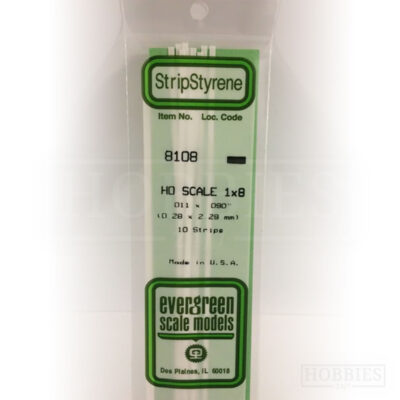 Evergreen Styrene HO Scale EG8108 1x8