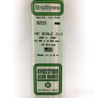 Evergreen Styrene HO Scale EG8203 2x3