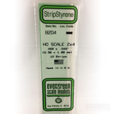 Evergreen Styrene HO Scale EG8204 2x4