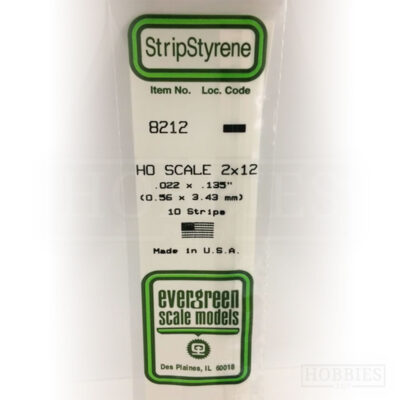 Evergreen Styrene HO Scale EG8212 2x12