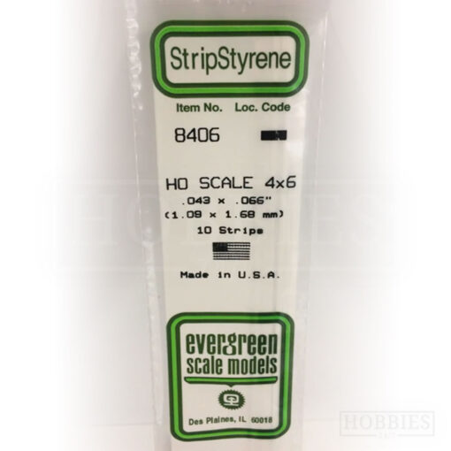 Evergreen Styrene HO Scale EG8406 4x6