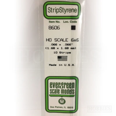 Evergreen Styrene HO Scale EG8606 6x6