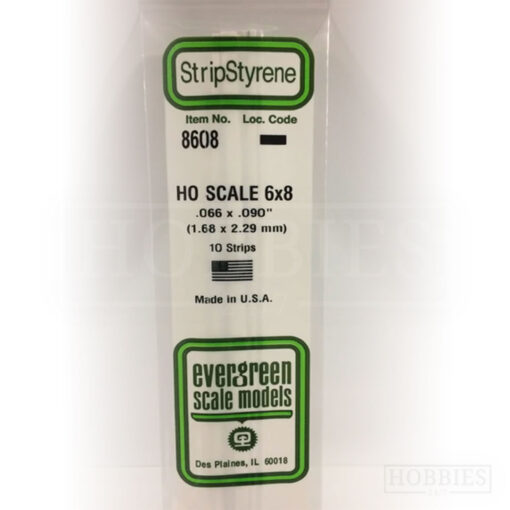 Evergreen Styrene HO Scale EG8608 6x8