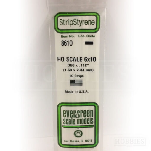 Evergreen Styrene HO Scale EG8610 6x10