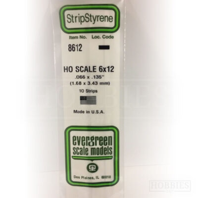 Evergreen Styrene HO Scale EG8612 6x12