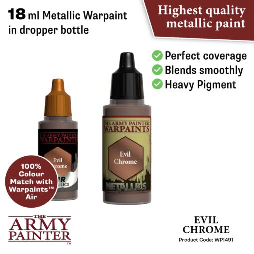 WP1491 The Army Painter Metallics - Evil Chrome