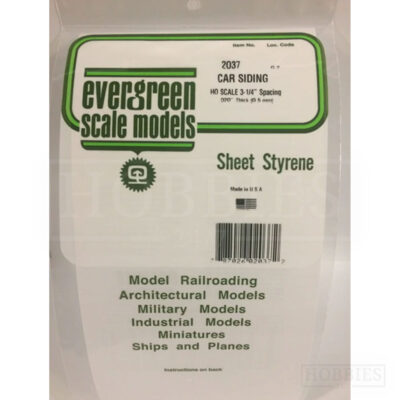 Evergreen Car Siding Sheet - 2037 Ho Scale Spacing - 0.5mm Thick