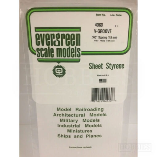 Evergreen V-Groove Sheet - 4060 1.5mm Spacing - 1mm Thick