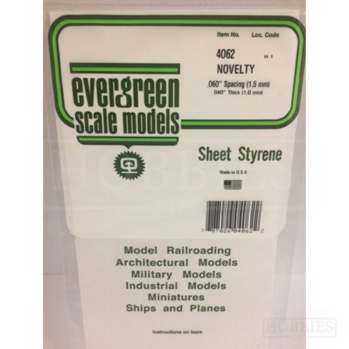 Evergreen Novelty Sheet - 4062 1.5mm Spacing - 1mm Thick