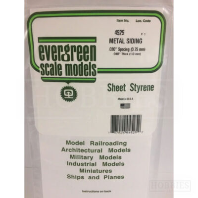 Evergreen Metal Siding Sheet - 4525 0.75mm Spacing - 1mm Thick
