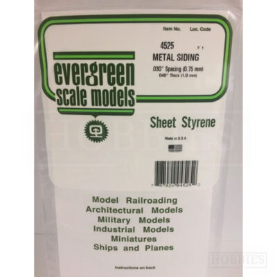 Evergreen Metal Siding Sheet - 4525 0.75mm Spacing - 1mm Thick