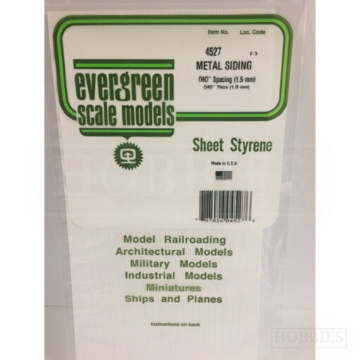 Evergreen Metal Siding Sheet - 4527 1.5mm Spacing - 1mm Thick