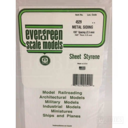 Evergreen Metal Siding Sheet - 4529 2.5mm Spacing - 1mm Thick