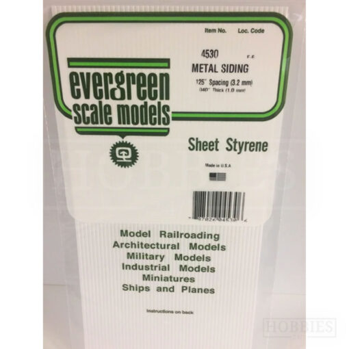Evergreen Metal Siding Sheet - 4530 3.2mm Spacing - 1mm Thick
