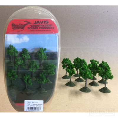 Javis Countryside 9 Pack Of 50mm N Gauge Trees