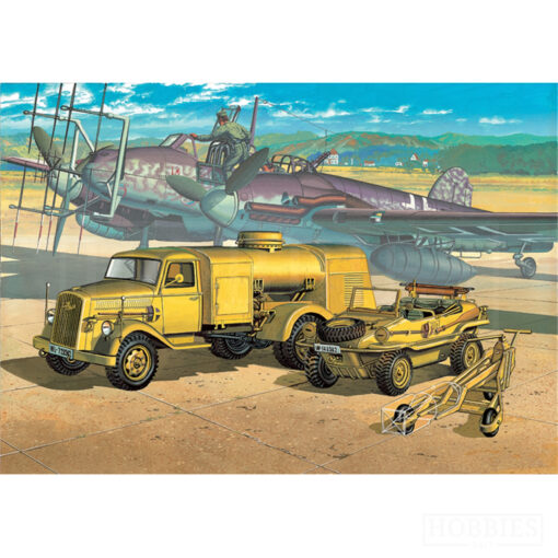 Academy WWII German Fuel Truck And Schwimwagen 1/72 Scale