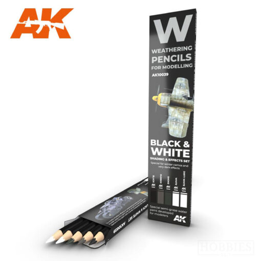 AK Interactive Black & White Weathering Pencils
