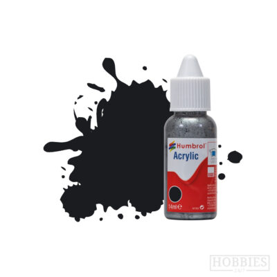 Humbrol 21 Black Gloss 14ml Acrylic Paint