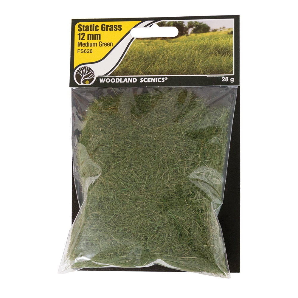 12mm Light Green Static Grass By Woodland Scenics – FS627 For Model Landscapes