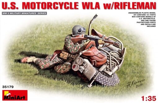 Miniart US Motorcycle Wla With Rifleman 1/35 Scale