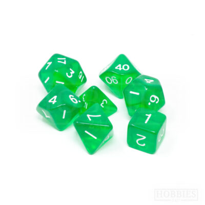 Green Transparent Polyhedron Dice Set