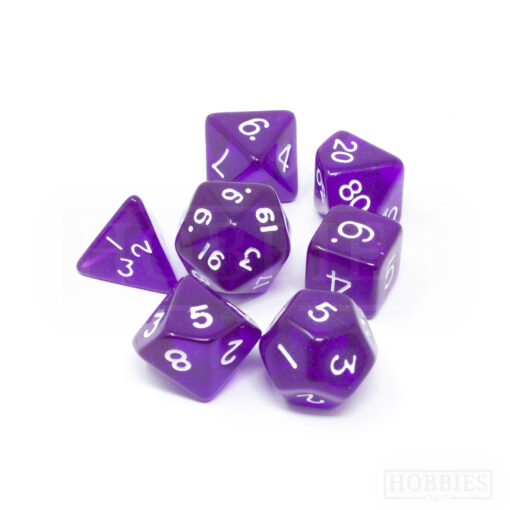 Purple Transparent Polyhedron Dice Set Picture 2