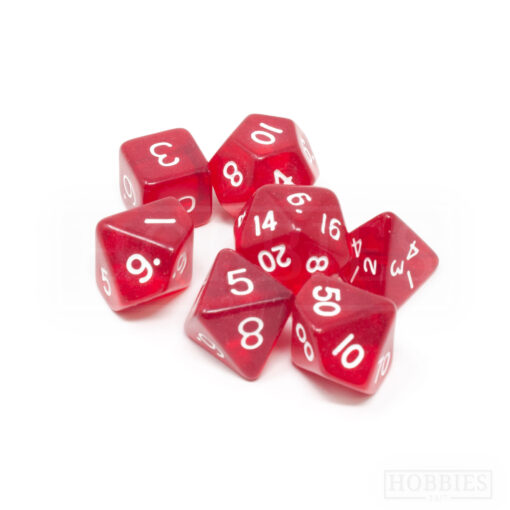 Red Transparent Polyhedron Dice Set Picture 2